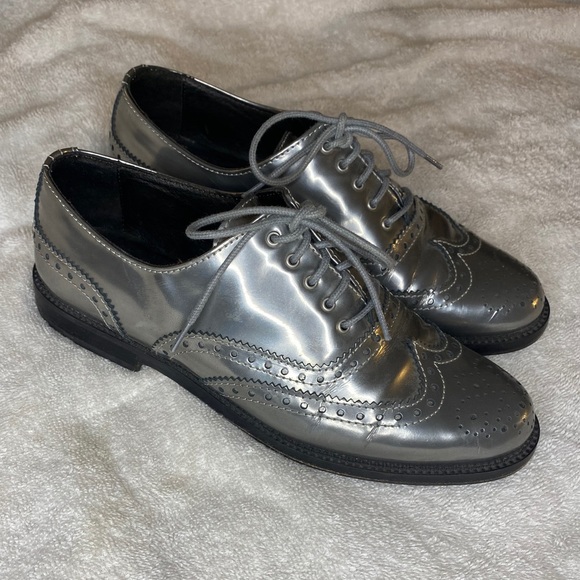 russell and bromley silver shoes